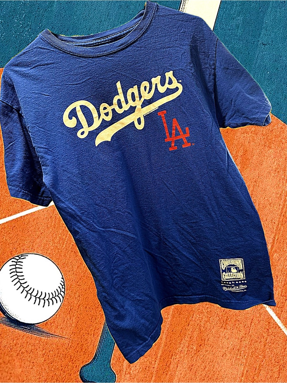 LA Dodgers Mitchell & Ness MLB Logo Tee